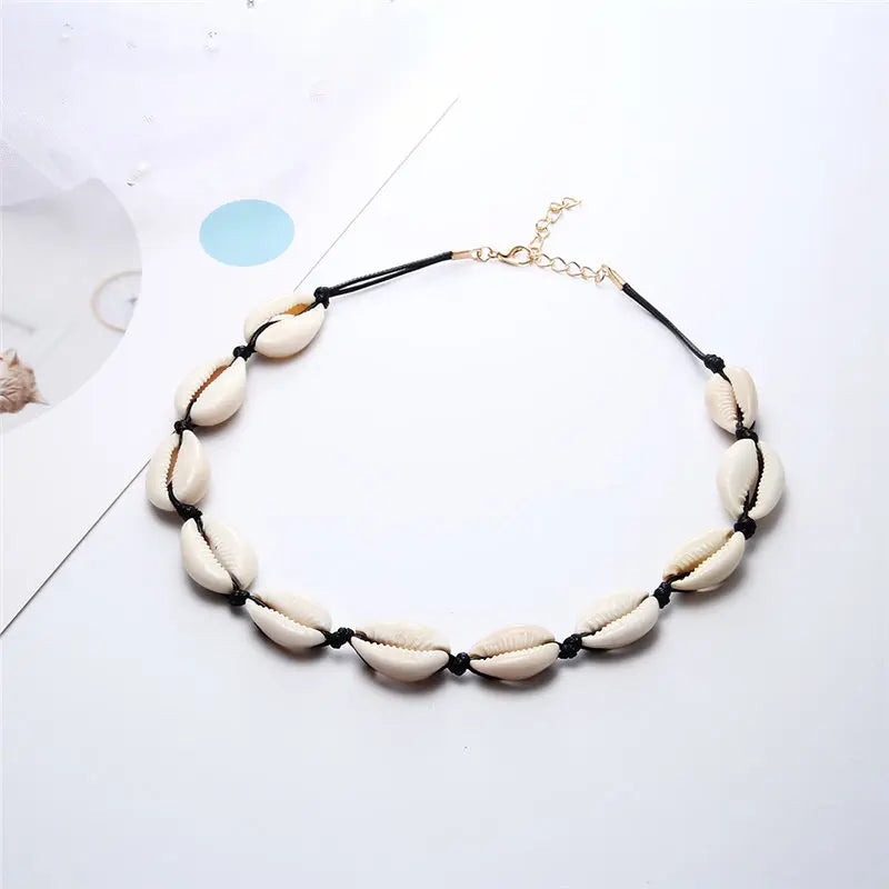Heißer Muschel Muschel Halskette Frauen Schmuck Sommer Strand Shell Halsband Böhmischen Seil Kauri Perlen Halsketten Handgemachte Kragen Weibliche So ist Leben