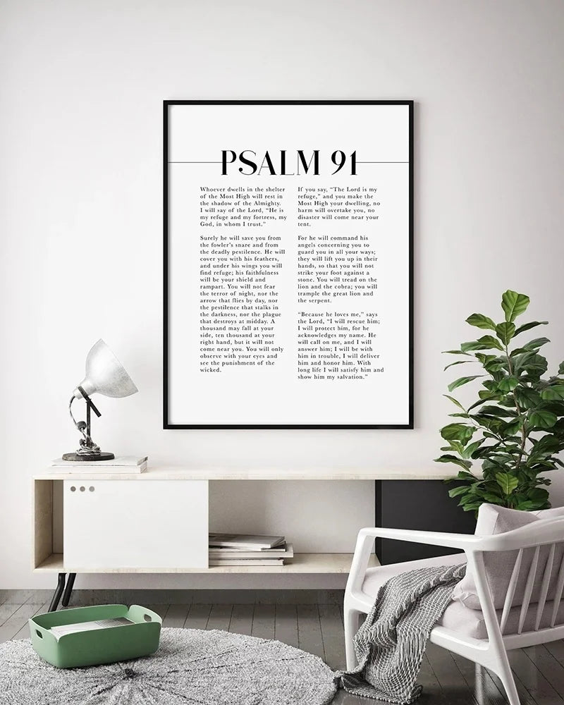 Psalm 91 Schrift Wandkunst für Ihre christliche Wohndekoration - So ist Leben
