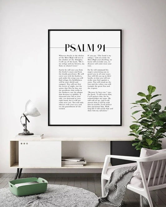 Psalm 91 Schrift Wandkunst für Ihre christliche Wohndekoration - So ist Leben