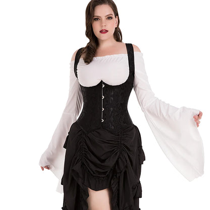 X Neue Steampunk Stahl Ohne Knochen Lace up Zurück Sexy Körper Bustier Vollbrust Korsett Frauen Taille Cincher Korsetts Schwarz Plus Größe S-6XL So ist Leben