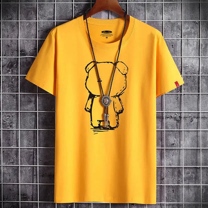 Men's Oversized Anime T-Shirt, White, Gothic Punk Style - So ist Leben