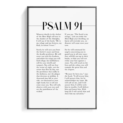 Psalm 91 Schrift Wandkunst für Ihre christliche Wohndekoration - So ist Leben