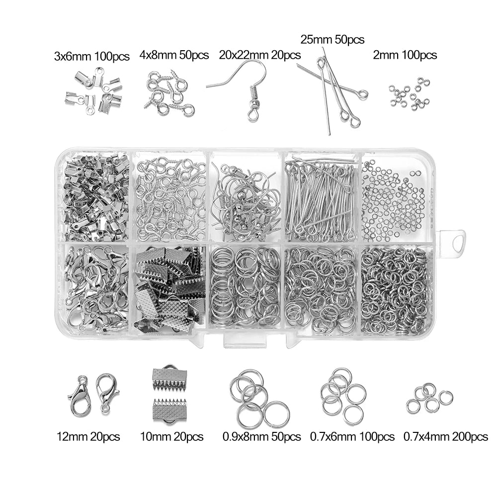 Legierung Zubehör Schmuck Erkenntnisse Set Reparatur Werkzeuge Karabinerverschluss Offene Biegeringe Ohrring Haken für DIY Schmuck Machen Liefert So ist Leben
