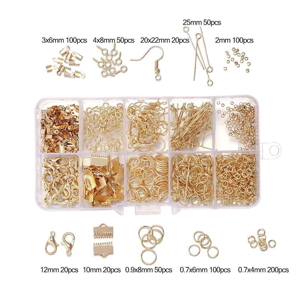 Legierung Zubehör Schmuck Erkenntnisse Set Reparatur Werkzeuge Karabinerverschluss Offene Biegeringe Ohrring Haken für DIY Schmuck Machen Liefert So ist Leben