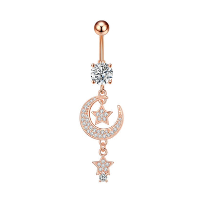 Dainsty baumelnde Bauchnabelringe Chirurgenstahl 14G Bar Nabelpiercing Ring Kristall CZ Biene Blume Herz Bauchring Ohrschmuck So ist Leben