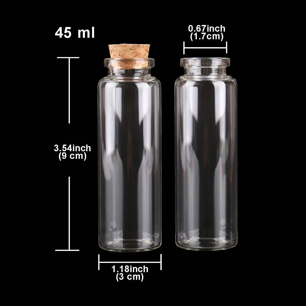 24 Stück 10 ml, 15 ml, 20 ml, 25 ml, 30 ml, niedliche Klarglasflaschen mit Korken, leere Gewürzflaschen, Gläser, DIY-Bastelfläschchen - So ist Leben