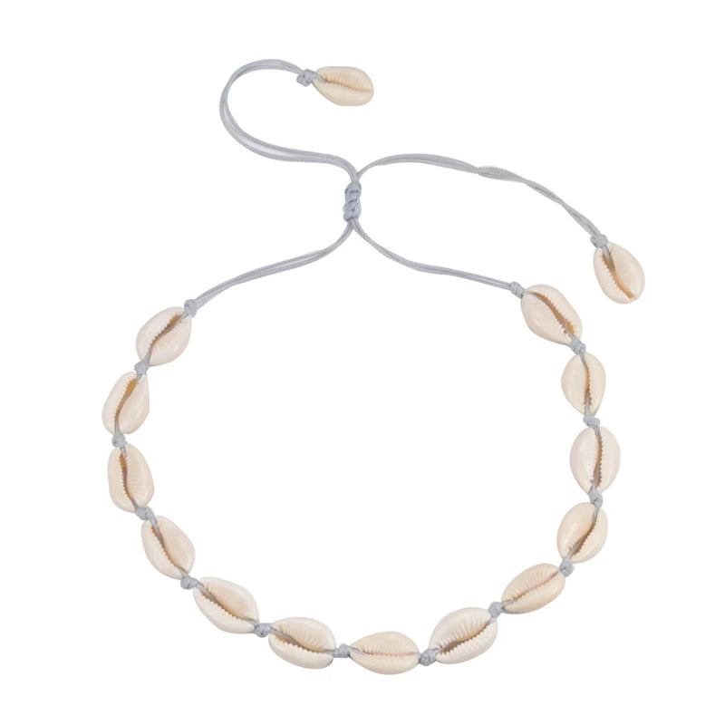 Heißer Muschel Muschel Halskette Frauen Schmuck Sommer Strand Shell Halsband Böhmischen Seil Kauri Perlen Halsketten Handgemachte Kragen Weibliche So ist Leben