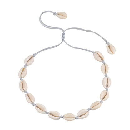 Heißer Muschel Muschel Halskette Frauen Schmuck Sommer Strand Shell Halsband Böhmischen Seil Kauri Perlen Halsketten Handgemachte Kragen Weibliche So ist Leben