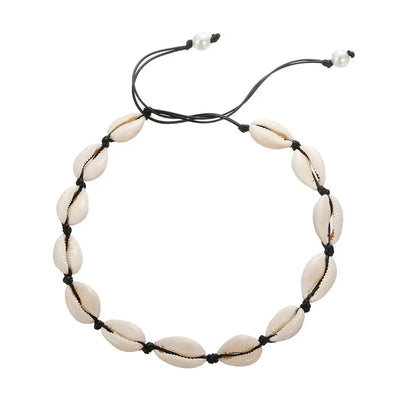 Heißer Muschel Muschel Halskette Frauen Schmuck Sommer Strand Shell Halsband Böhmischen Seil Kauri Perlen Halsketten Handgemachte Kragen Weibliche So ist Leben