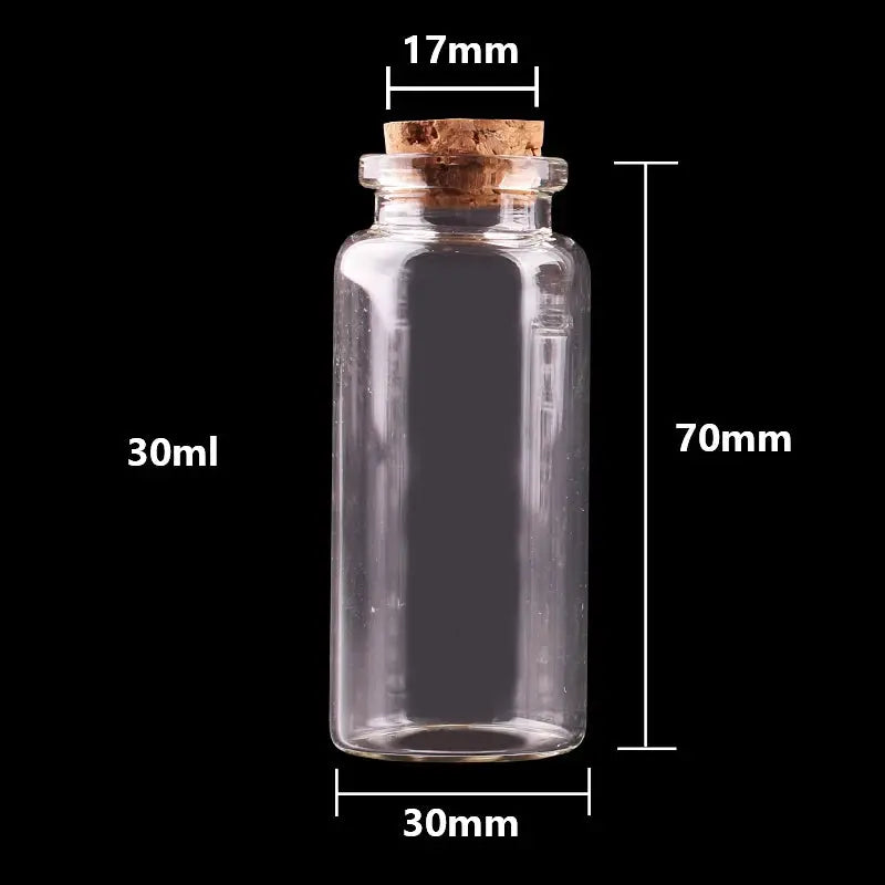 24 Stück 10 ml, 15 ml, 20 ml, 25 ml, 30 ml, niedliche Klarglasflaschen mit Korken, leere Gewürzflaschen, Gläser, DIY-Bastelfläschchen - So ist Leben