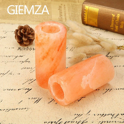 GIEMZA Tee Licht Himalaya Salz Leuchter Kleine Natürliche Bar Nacht Dekoration Orange Kerze Halter Cocktail Glas So ist Leben