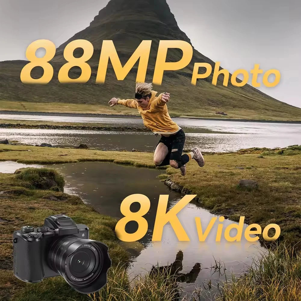 Professional Dual Lens 8K 84MP Digital Camera With WIFI Transmission Hot Shoe External Connection for Travel Photography Video So ist Leben