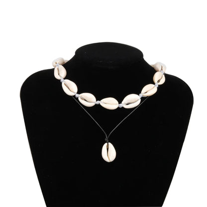 Heißer Muschel Muschel Halskette Frauen Schmuck Sommer Strand Shell Halsband Böhmischen Seil Kauri Perlen Halsketten Handgemachte Kragen Weibliche So ist Leben