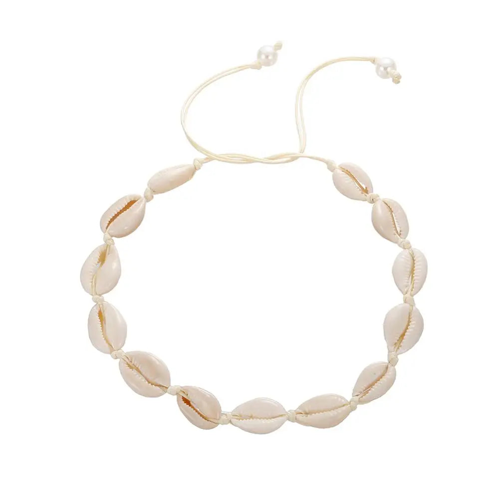 Heißer Muschel Muschel Halskette Frauen Schmuck Sommer Strand Shell Halsband Böhmischen Seil Kauri Perlen Halsketten Handgemachte Kragen Weibliche So ist Leben