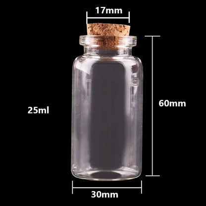 24 Stück 10 ml, 15 ml, 20 ml, 25 ml, 30 ml, niedliche Klarglasflaschen mit Korken, leere Gewürzflaschen, Gläser, DIY-Bastelfläschchen - So ist Leben