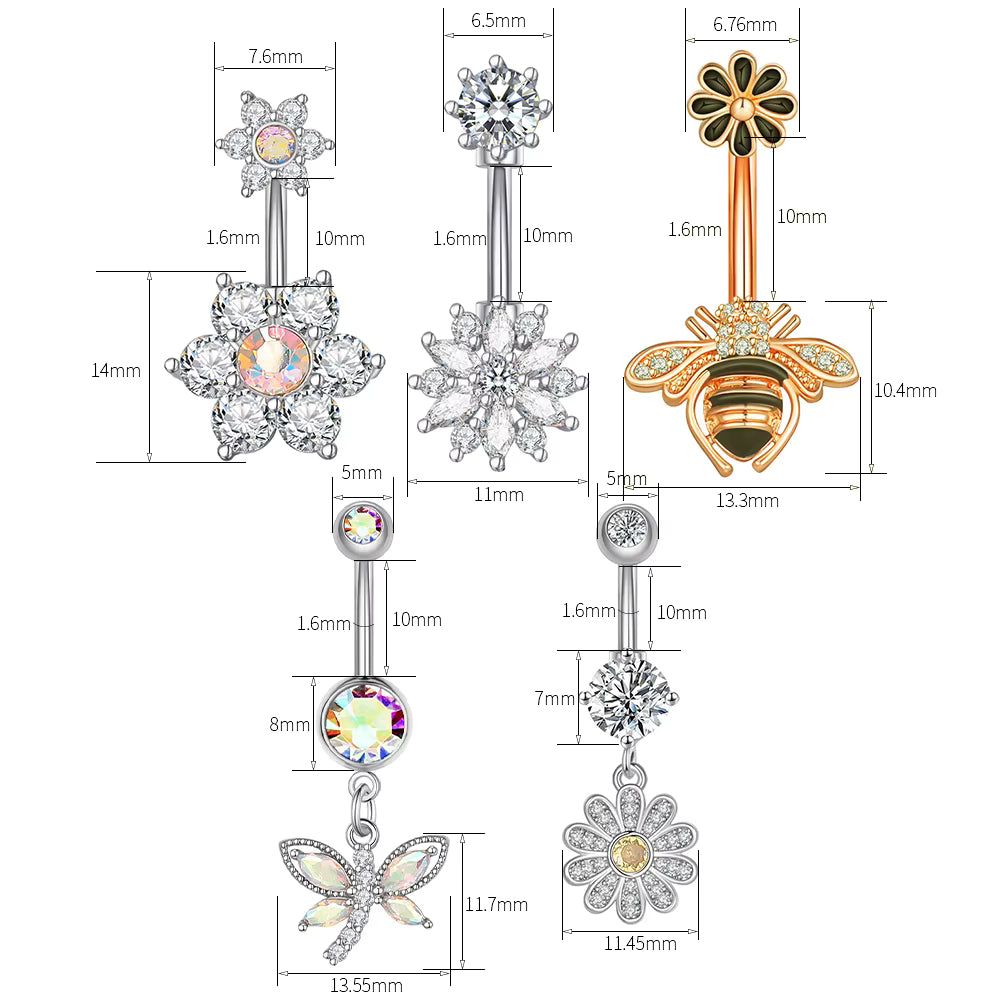 Moderner Edelstahl‑Piercingschmuck mit Zirkonia‑Motiven So ist Leben