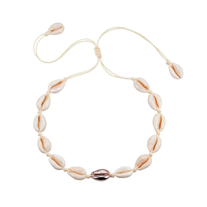 Heißer Muschel Muschel Halskette Frauen Schmuck Sommer Strand Shell Halsband Böhmischen Seil Kauri Perlen Halsketten Handgemachte Kragen Weibliche So ist Leben