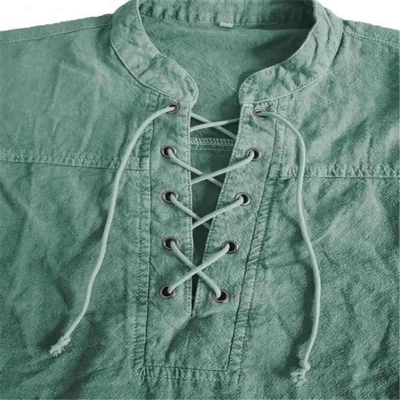Männer Ritter mittelalterliche Tunika Vintage Lace Up Renaissance römische Hemden Halloween Kostüm für Erwachsene Wikinger Pirat Cosplay für Dating So ist Leben