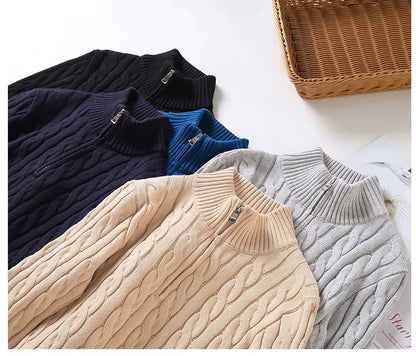Herren Stehkragen Pullover im modernen Strickstil So ist Leben