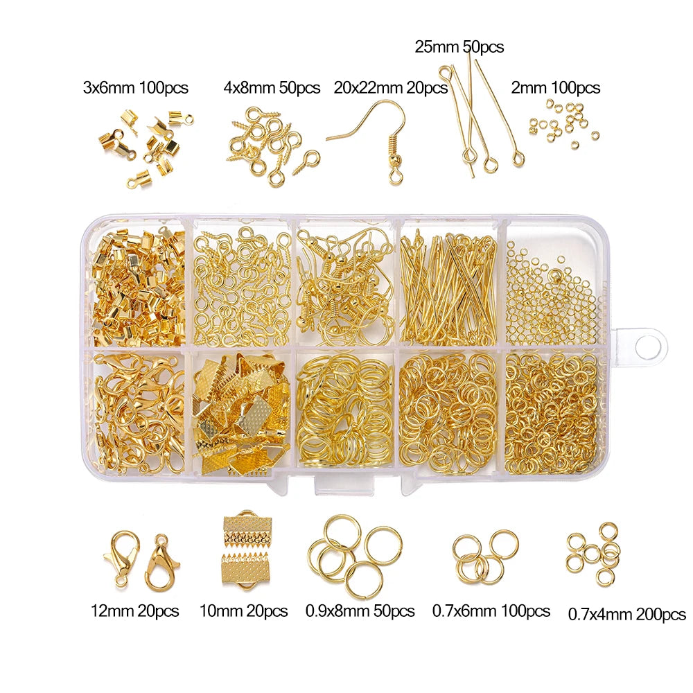 Legierung Zubehör Schmuck Erkenntnisse Set Reparatur Werkzeuge Karabinerverschluss Offene Biegeringe Ohrring Haken für DIY Schmuck Machen Liefert So ist Leben