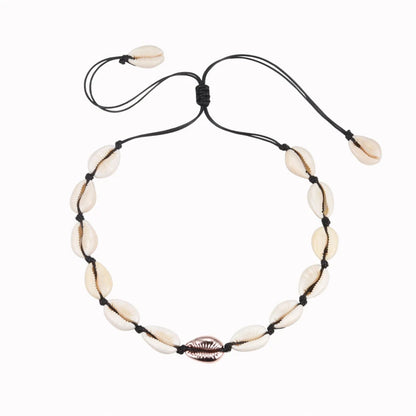 Heißer Muschel Muschel Halskette Frauen Schmuck Sommer Strand Shell Halsband Böhmischen Seil Kauri Perlen Halsketten Handgemachte Kragen Weibliche So ist Leben