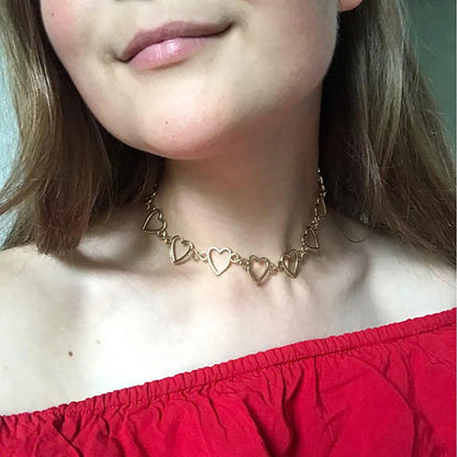Neue Vintage-Mode Gold-platte Herz-form Multilevel Kette Anhänger Halsketten Für Frauen Halskette Weibliche Boho Schmuck Geschenk So ist Leben