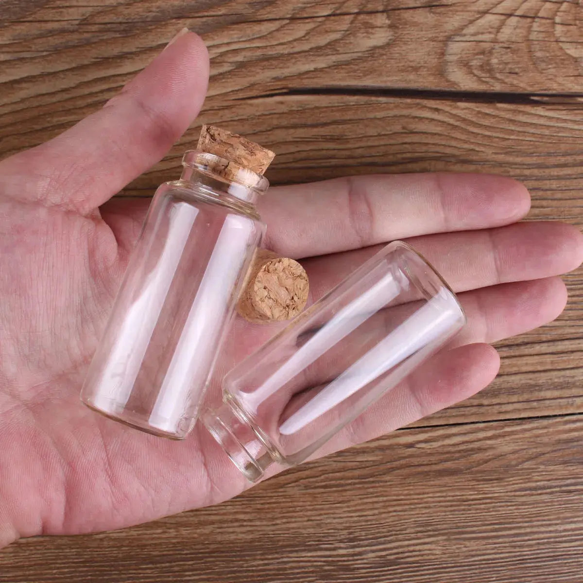 24 Stück 10 ml, 15 ml, 20 ml, 25 ml, 30 ml, niedliche Klarglasflaschen mit Korken, leere Gewürzflaschen, Gläser, DIY-Bastelfläschchen - So ist Leben