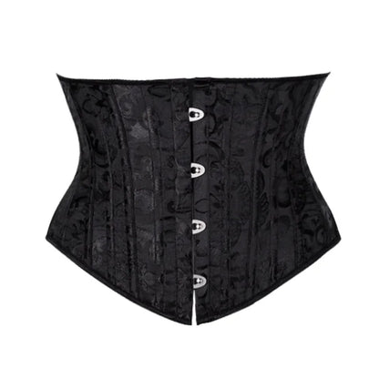 23 cm kurzer Torso, 24 Spirale, Stahlstäbchen, Korsett, Blumenmuster, schlankmachende Taille, Shapewear, Jacquard-Unterbrustkorsett, Gothic-Bustier 8130 So ist Leben