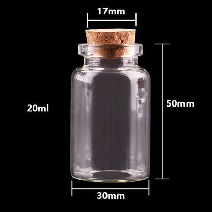 24 Stück 10 ml, 15 ml, 20 ml, 25 ml, 30 ml, niedliche Klarglasflaschen mit Korken, leere Gewürzflaschen, Gläser, DIY-Bastelfläschchen - So ist Leben