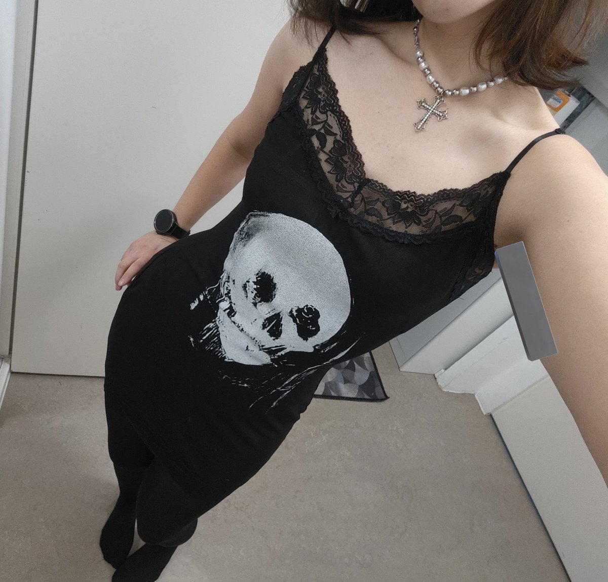 2024 neue Retro Punk Gothic Kleid Frauen Streetwear Harajuku Schädel gedruckt ärmellose hohe Taille Bodycon Kleid Grunge Rave Outfits So ist Leben