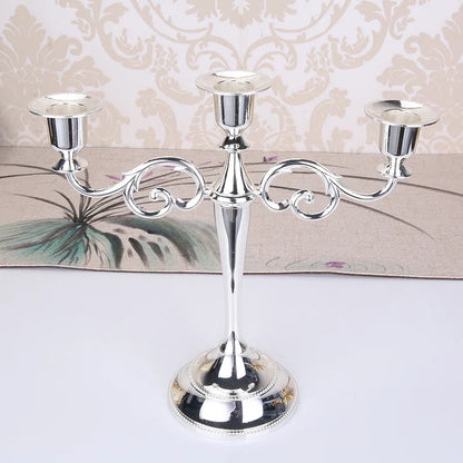 Silber Gold Schwarz Bronze Metall Kerzenhalter Retro 3-armige Abendessen Kandelaber Hochzeit Home Decor Kandelaber So ist Leben