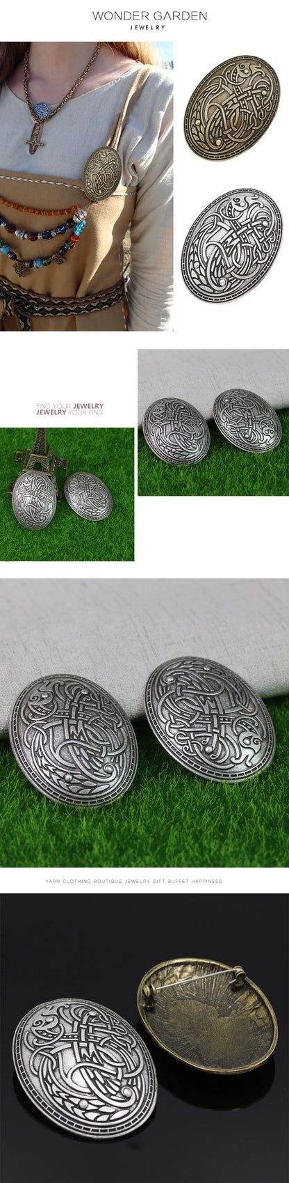 Wikinger waren Wolf geschnitzte Rune ethnische Frieden Brosche Totem Abzeichen Folk-Custom Accessoires Farbe Cosplay Corsage Schmuck für Frauen So ist Leben