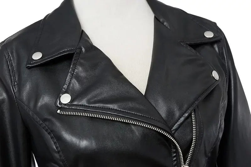 Frauen Faux Leder Jacke Schwarz Motorcyle Biker Jacken Aviator Mantel Neue Kurze Winter Herbst Mäntel Weibliche Jaqueta Couro So ist Leben