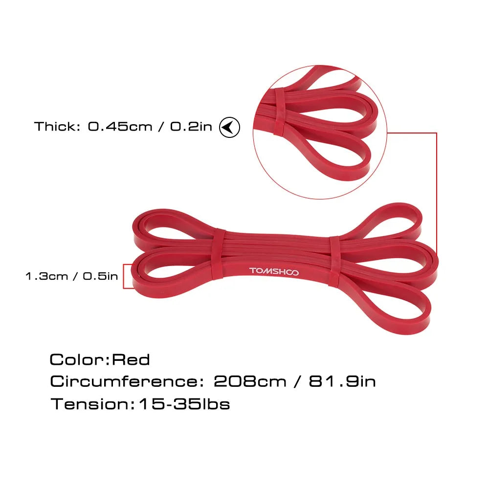 TOMSHOO Widerstandsbänder Cross Fit Fitnessgeräte 208 cm Naturlatex Fitness Widerstandsband Pull Up Band Loop Yoga Übung So ist Leben