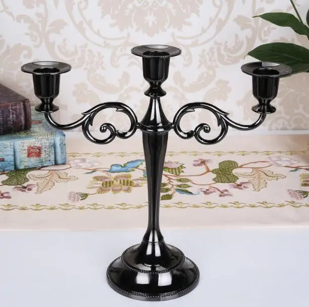 Silber Gold Schwarz Bronze Metall Kerzenhalter Retro 3-armige Abendessen Kandelaber Hochzeit Home Decor Kandelaber So ist Leben