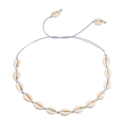 Heißer Muschel Muschel Halskette Frauen Schmuck Sommer Strand Shell Halsband Böhmischen Seil Kauri Perlen Halsketten Handgemachte Kragen Weibliche So ist Leben