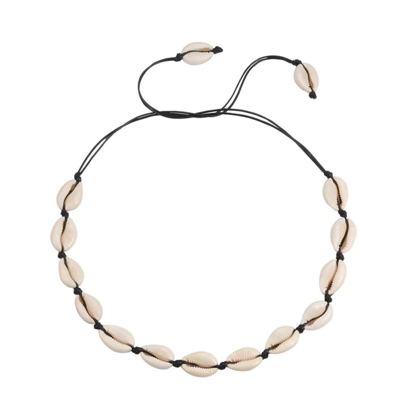 Heißer Muschel Muschel Halskette Frauen Schmuck Sommer Strand Shell Halsband Böhmischen Seil Kauri Perlen Halsketten Handgemachte Kragen Weibliche So ist Leben