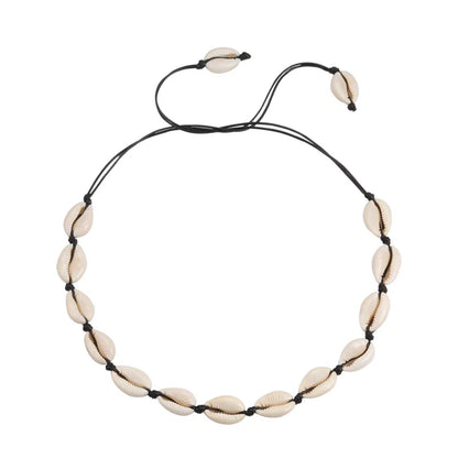 Heißer Muschel Muschel Halskette Frauen Schmuck Sommer Strand Shell Halsband Böhmischen Seil Kauri Perlen Halsketten Handgemachte Kragen Weibliche So ist Leben