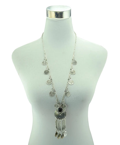 Türkei Bohemian Schwarz Blau Stein Ethnische Münze Quaste Halskette Türkische Gypsy Boho Strand Halsband Lätzchen Indien Halskette für Frauen Party So ist Leben