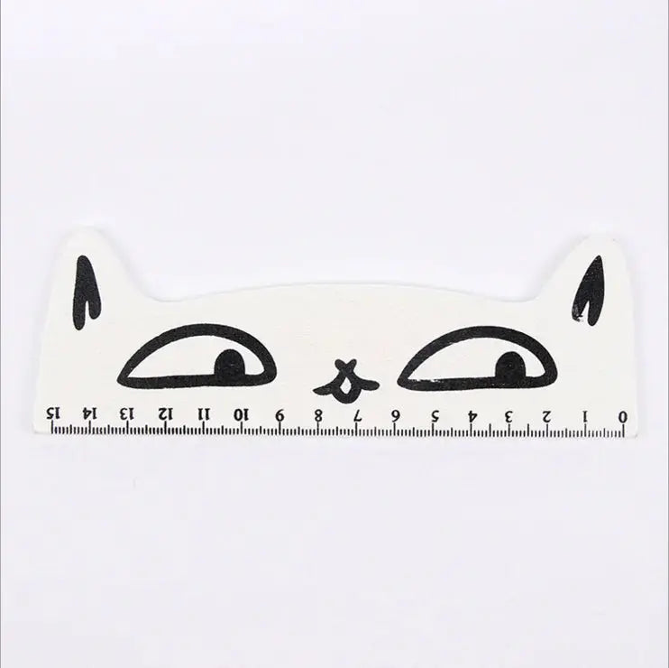1 Stück Lytwtw's niedliches Kawaii-Lineal mit schwarzer Katze und Kätzchen, gerades Lineal, Holzwerkzeuge, Cartoon, Nähen, Zeichnen, Büro, Schule, Schreibwaren - So ist Leben