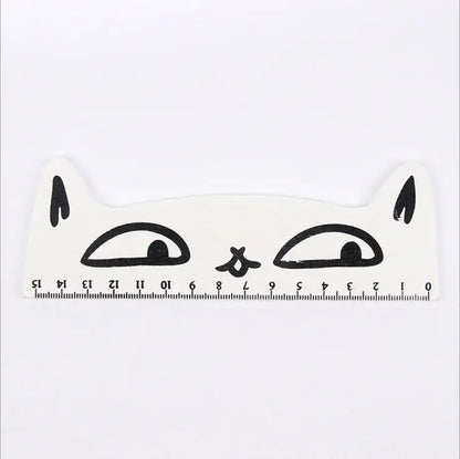 1 Stück Lytwtw's niedliches Kawaii-Lineal mit schwarzer Katze und Kätzchen, gerades Lineal, Holzwerkzeuge, Cartoon, Nähen, Zeichnen, Büro, Schule, Schreibwaren - So ist Leben