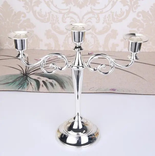 Silber Gold Schwarz Bronze Metall Kerzenhalter Retro 3-armige Abendessen Kandelaber Hochzeit Home Decor Kandelaber So ist Leben