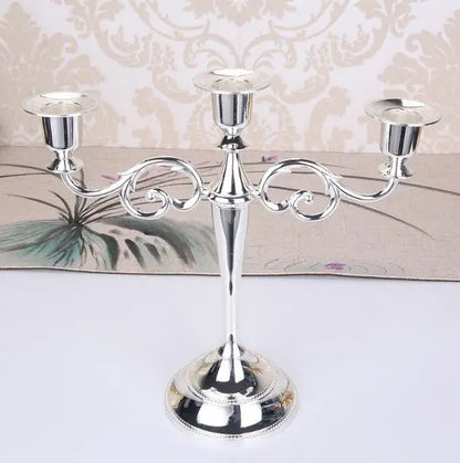 Silber Gold Schwarz Bronze Metall Kerzenhalter Retro 3-armige Abendessen Kandelaber Hochzeit Home Decor Kandelaber So ist Leben