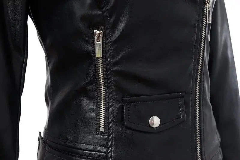 Frauen Faux Leder Jacke Schwarz Motorcyle Biker Jacken Aviator Mantel Neue Kurze Winter Herbst Mäntel Weibliche Jaqueta Couro So ist Leben