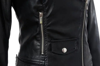 Frauen Faux Leder Jacke Schwarz Motorcyle Biker Jacken Aviator Mantel Neue Kurze Winter Herbst Mäntel Weibliche Jaqueta Couro So ist Leben