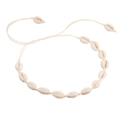Heißer Muschel Muschel Halskette Frauen Schmuck Sommer Strand Shell Halsband Böhmischen Seil Kauri Perlen Halsketten Handgemachte Kragen Weibliche So ist Leben