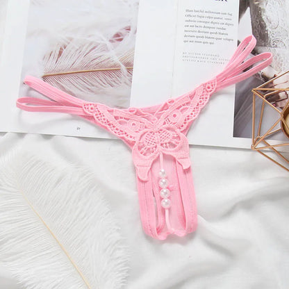 Schmetterling mit Perlen Tangas Frauen Sexy G String Sexy Unterwäsche Tangas Damen Spitze Dessous Sexy Transparente Höschen So ist Leben