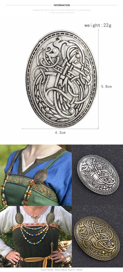 Wikinger waren Wolf geschnitzte Rune ethnische Frieden Brosche Totem Abzeichen Folk-Custom Accessoires Farbe Cosplay Corsage Schmuck für Frauen So ist Leben