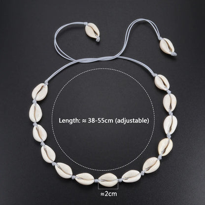 Heißer Muschel Muschel Halskette Frauen Schmuck Sommer Strand Shell Halsband Böhmischen Seil Kauri Perlen Halsketten Handgemachte Kragen Weibliche So ist Leben