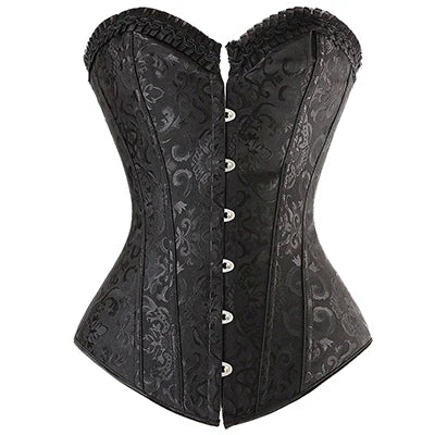 X Neue Steampunk Stahl Ohne Knochen Lace up Zurück Sexy Körper Bustier Vollbrust Korsett Frauen Taille Cincher Korsetts Schwarz Plus Größe S-6XL So ist Leben